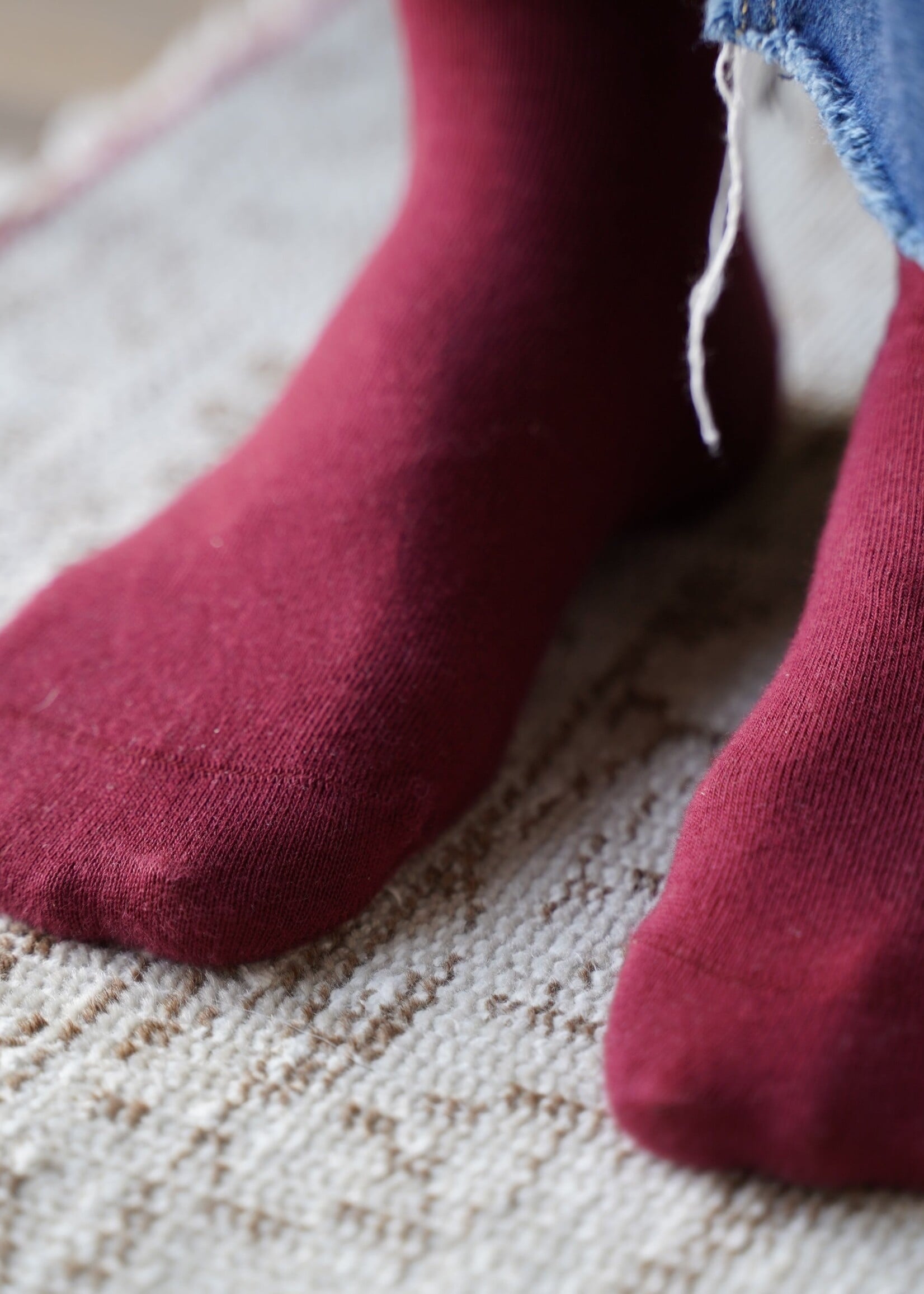 KLUE ORGANIC COTTON SOLID KNITTED STRIPES SOCKS
