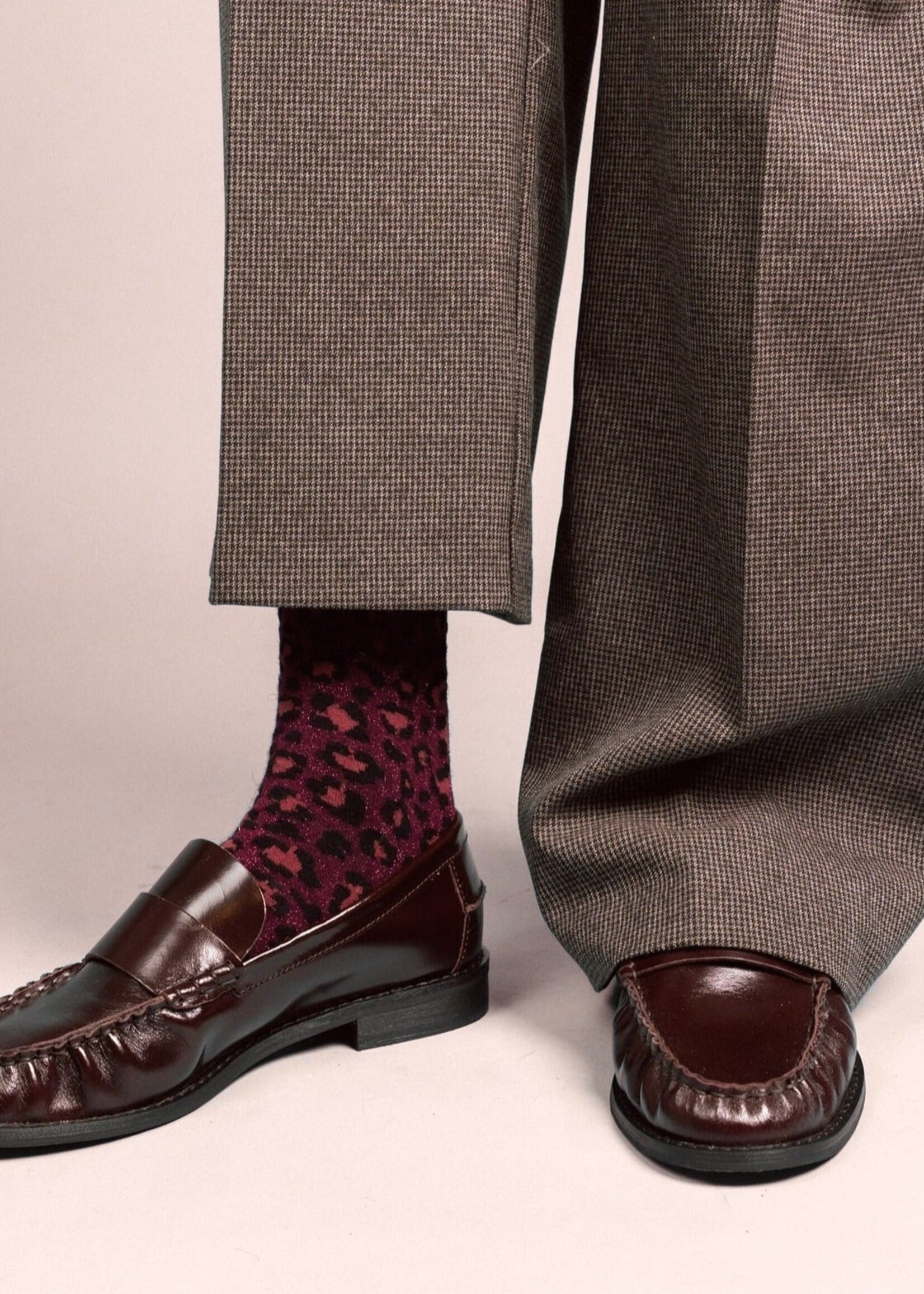 KLUE LUREX GLITTER SOCKS LEOPARD