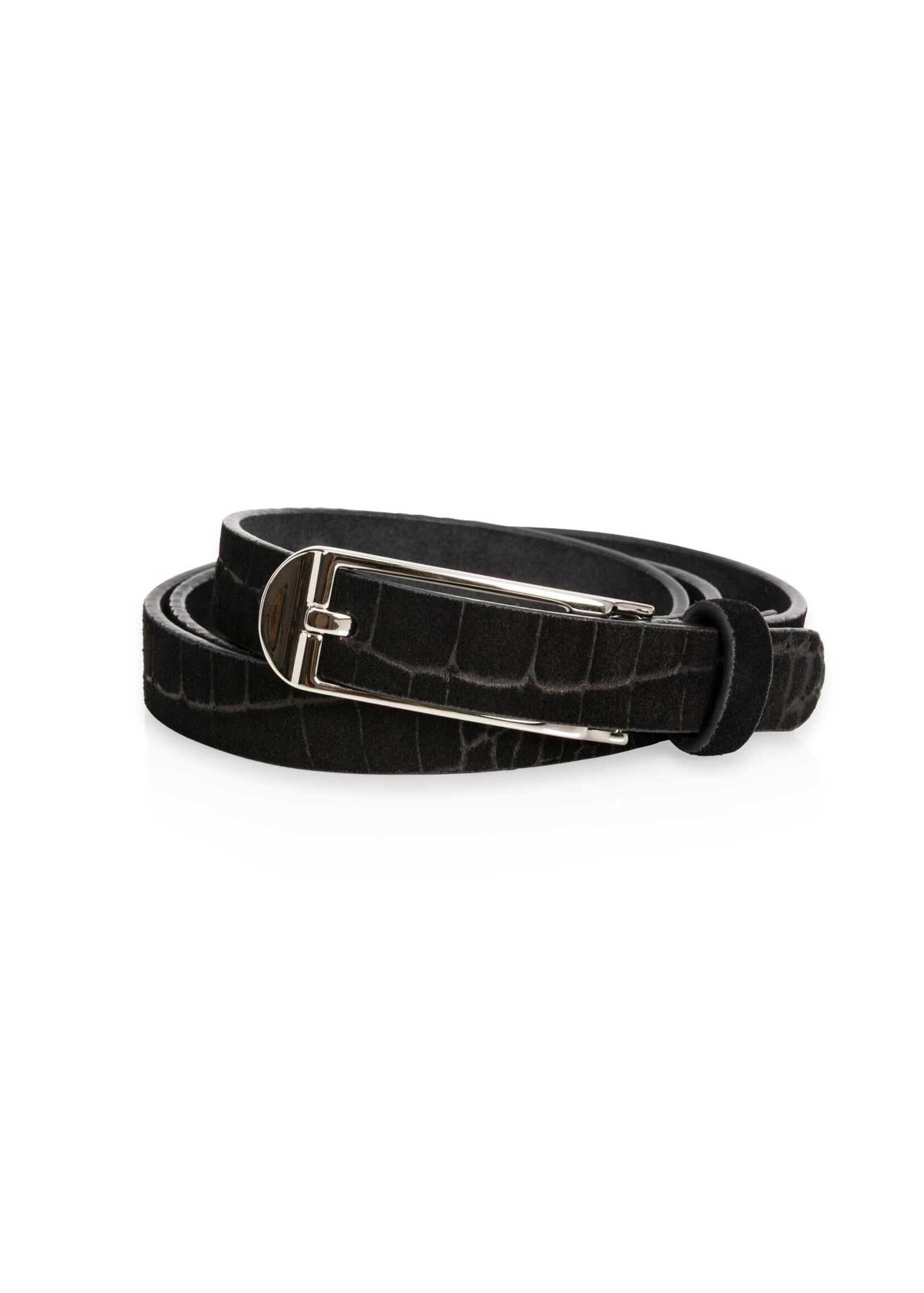 YAYA THE BRAND ELONGATED BUCKLE SUEDE CROCO