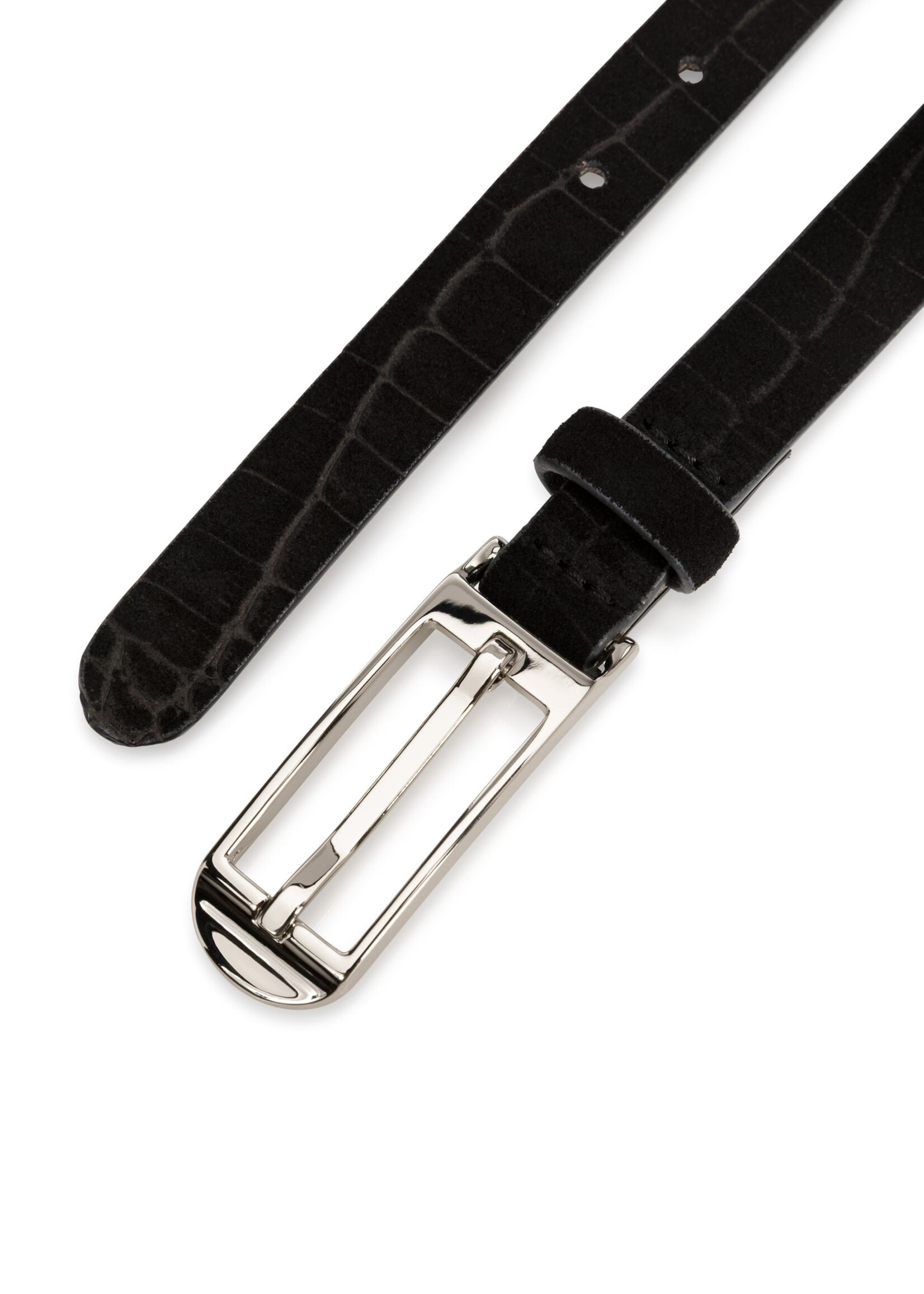 YAYA THE BRAND ELONGATED BUCKLE SUEDE CROCO