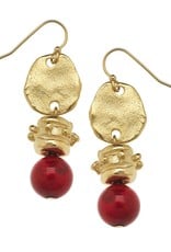 Susan Shaw Coral Bead Earring
