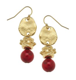 Susan Shaw Coral Bead Earring