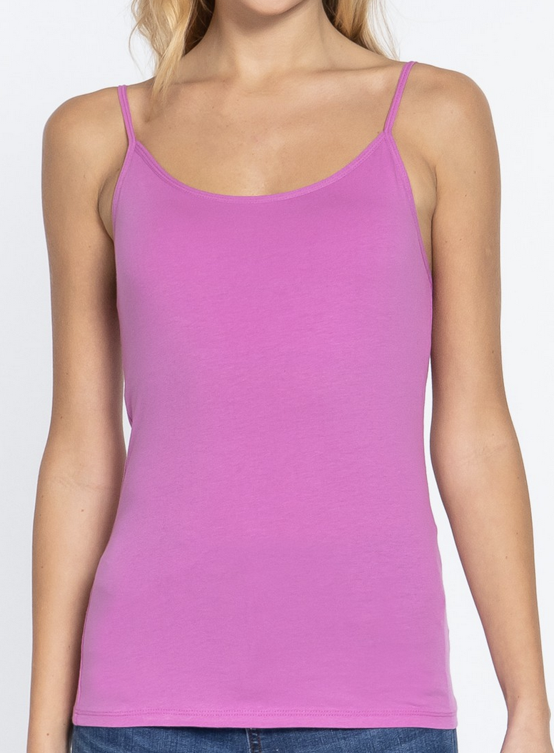 Tank Tops for Women with Built in Shelf Bra Casual Wide Strap Basic  Camisole Sleeveless Top for Yoga Daily Wearing Pink L