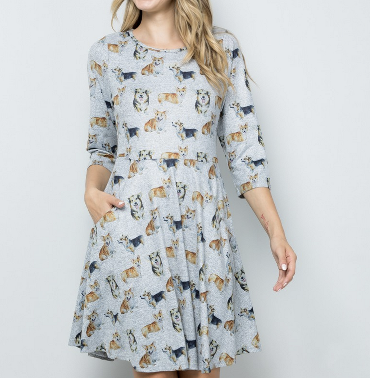 SWEATER DRESS WITH CATS ALL OVER SWEATER DRESS WITH CATS ALL OVER