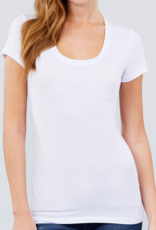 Active Basic Scoop Neck Basic Short Sleeve Tee