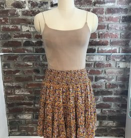 Easel Flower Power Mini Skirt in Sunflower
