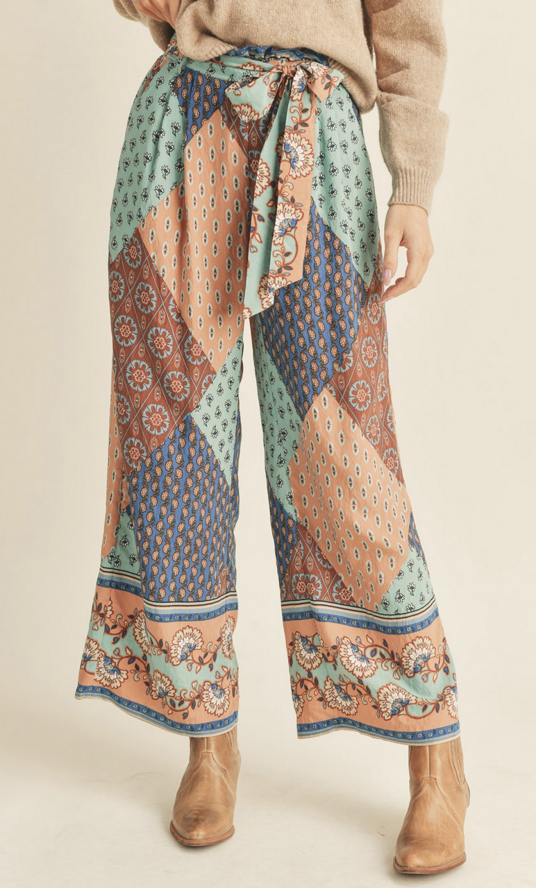 &Merci "Pretty Patches" Tie Waist Pants