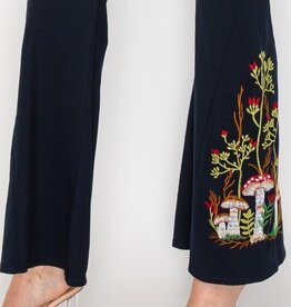 T Party "Make 'Shroom For Fun" Embroidered Flare Yoga Pants