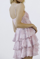 Storia "Pretty Petals" Tiered Ruffles Rose Print Mini Dress