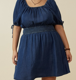 Hayden Plus "Blue Ridge Dreams" Denim Mini Plus Dress