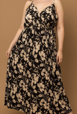 Gilli "Gilded Age" Waist Tie Floral Maxi Plus Dress