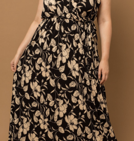 Gilli "Gilded Age" Waist Tie Floral Maxi Plus Dress