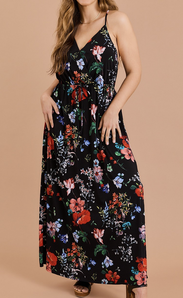Gilli "Florally Fun" V Neck Floral Plus Dress