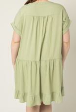 Gilli "Stems & Petals" V Neck Tiered Plus Dress