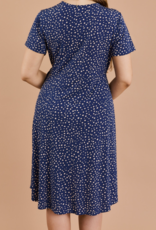 Gilli "Ditsy Dots" V Neck Wrap Midi Plus Dress