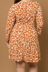 Gilli "Orange Crush" Faux Wrap Mini Plus Dress