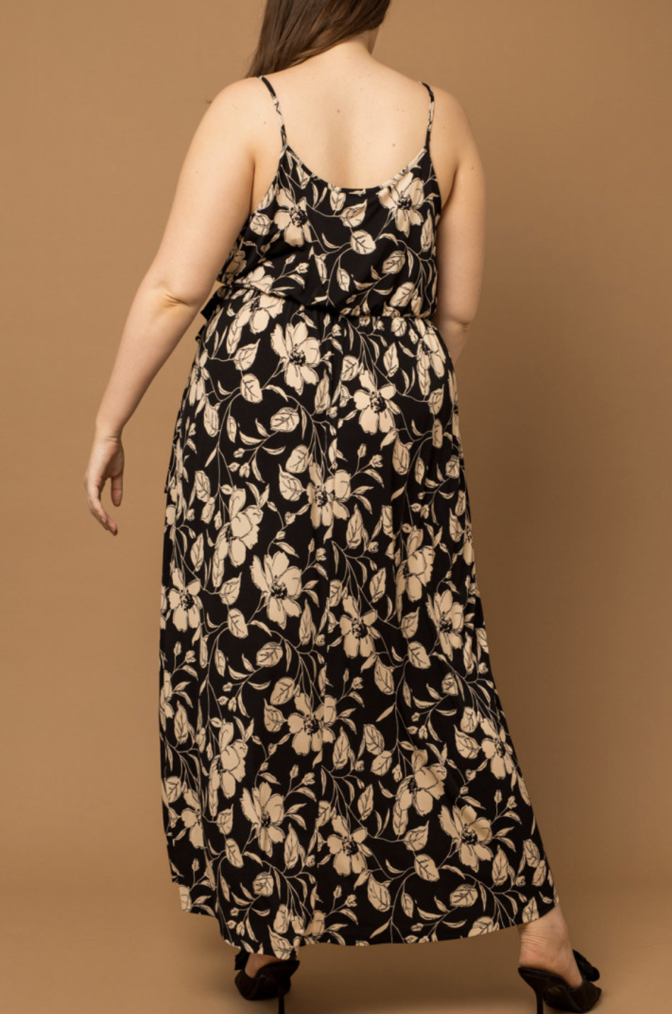 Gilli "Gilded Age" Waist Tie Floral Maxi Plus Dress