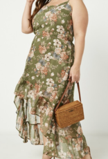 Hayden Plus "Olive Fields" High-Low Hem Maxi Plus Dress