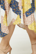 Hayden Plus "Playful Patches"  Patchwork Print Asymmetrical Plus Dress