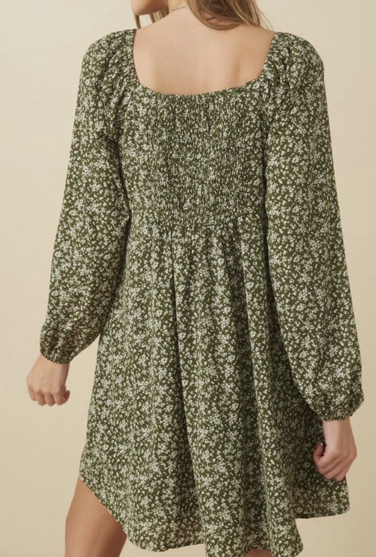 Hayden "Floral Code" Long Sleeve Dress
