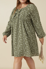 Hayden "Floral Code" Long Sleeve Plus Dress