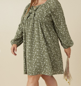 Hayden "Floral Code" Long Sleeve Plus Dress
