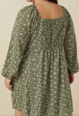 Hayden "Floral Code" Long Sleeve Plus Dress