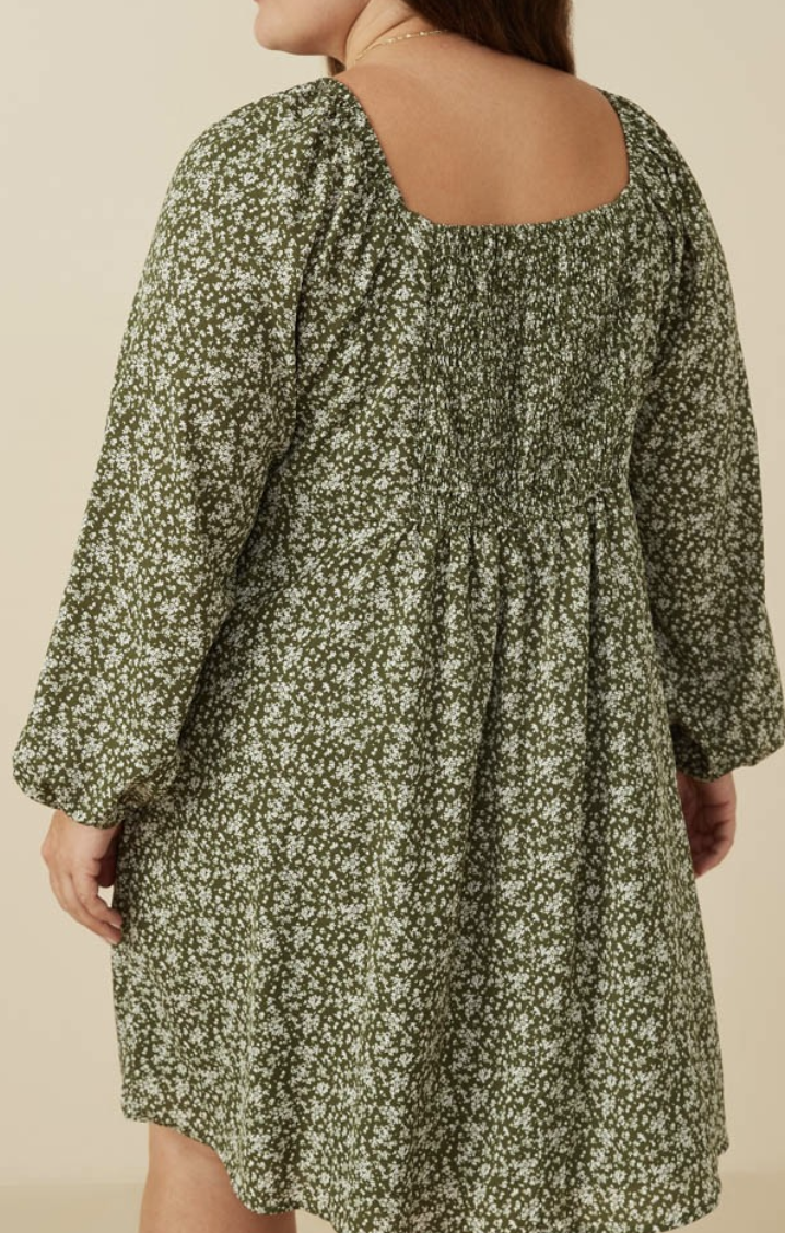 Hayden "Floral Code" Long Sleeve Plus Dress