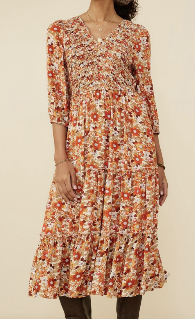 Hayden Plus "Retro Station" Floral Maxi Dress