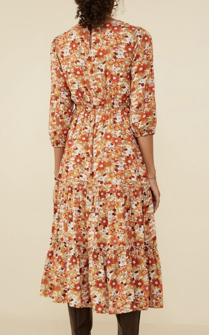 Hayden Plus "Retro Station" Floral Maxi Dress
