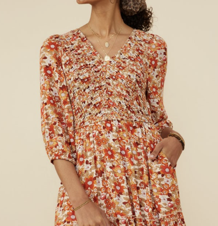 Hayden Plus "Retro Station" Floral Maxi Dress