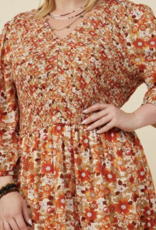 Hayden Plus "Retro Station" Floral Maxi Plus Dress