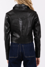 The Vintage Shop "Have Mercy" PU Leather Cropped Jacket