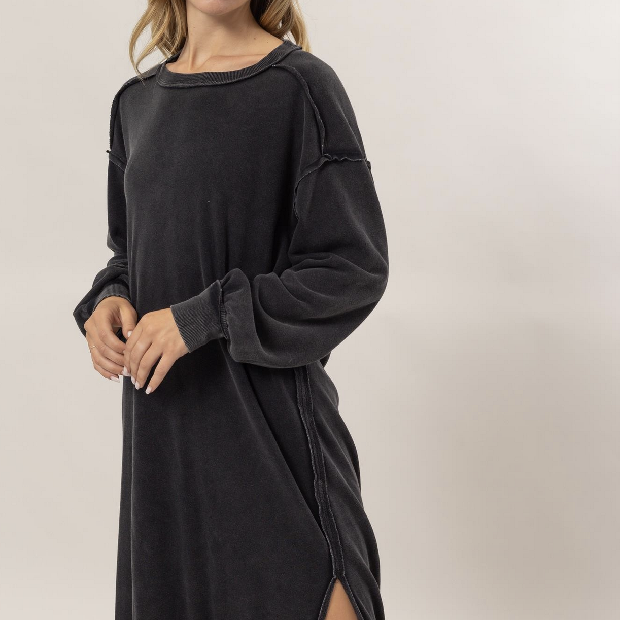 HyFve "Cozy, Cool, Chic" Sweatshirt Midi Dress