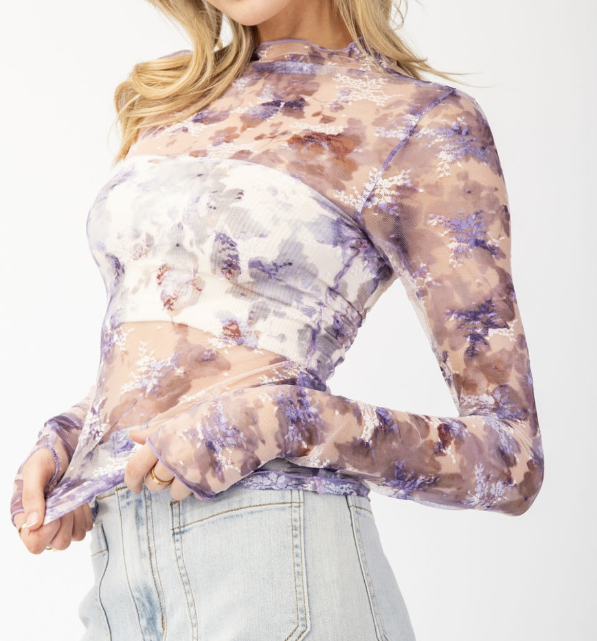 eesome "Lilac Dreams" Sheer Top