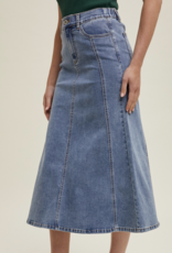 Wishlist "Take Flare" Midi Denim Skirt