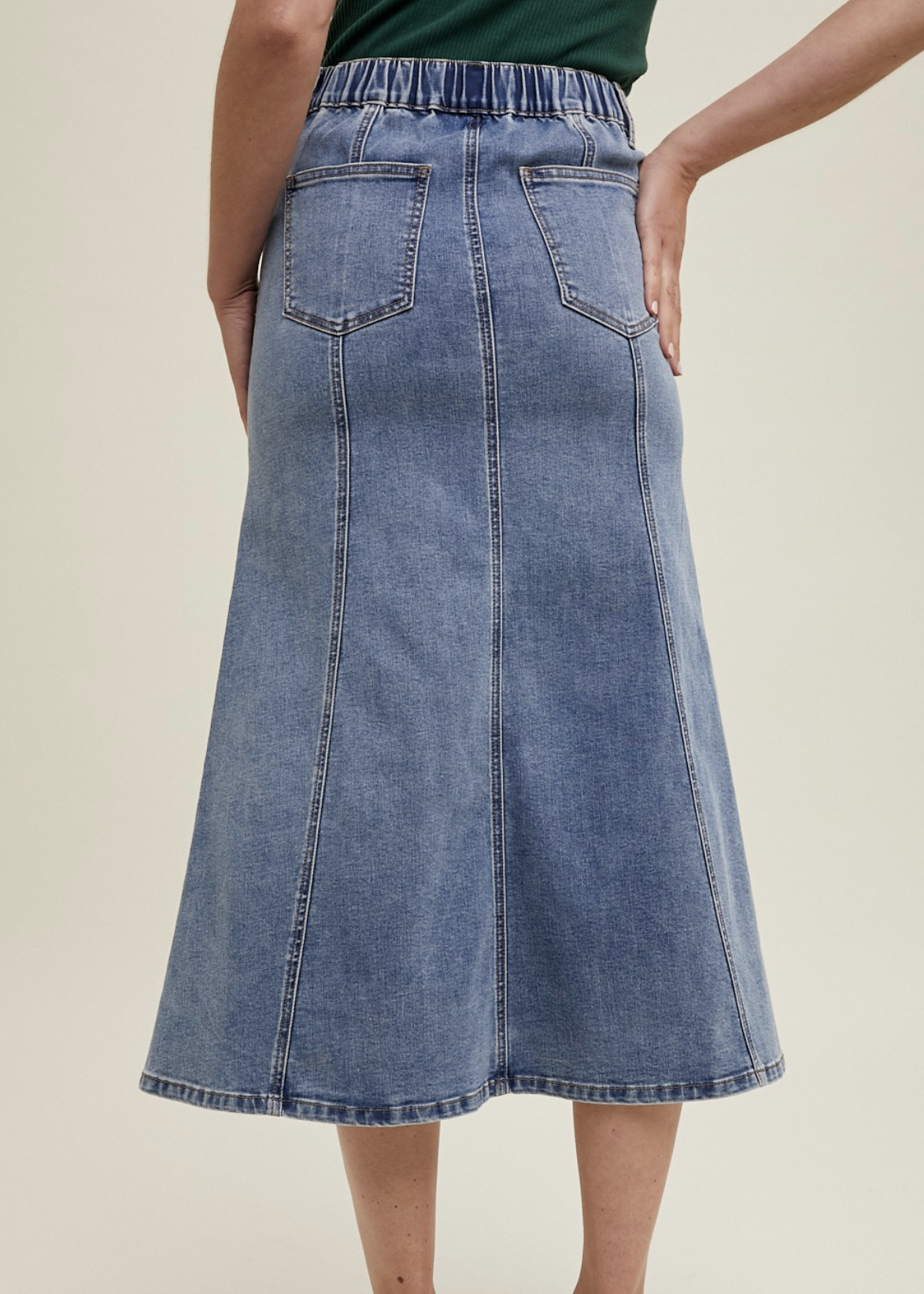 Wishlist "Take Flare" Midi Denim Skirt