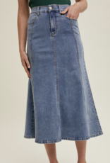 Wishlist "Take Flare" Midi Denim Skirt