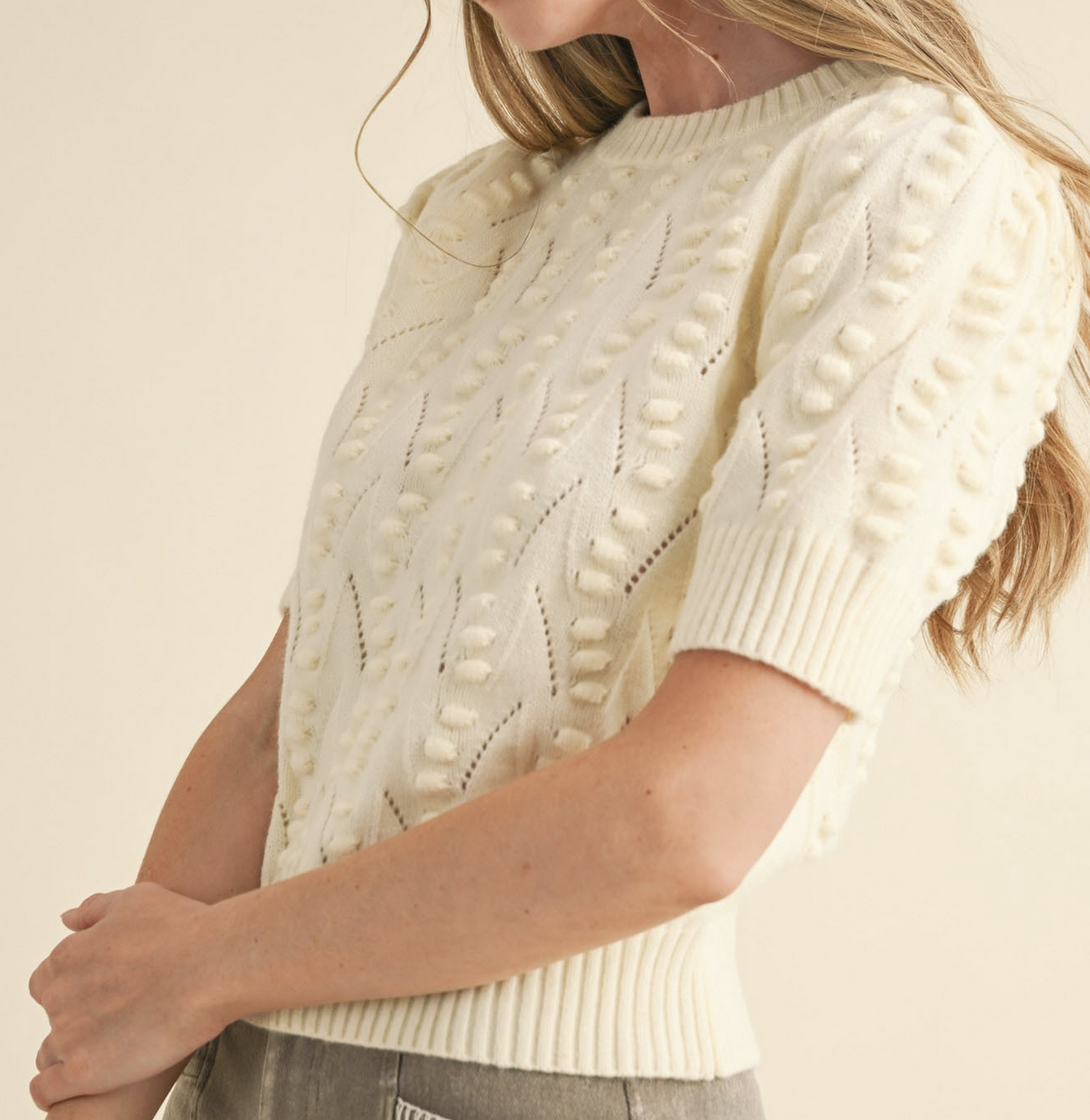 &Merci "Pop on In" Short Sleeve Sweater (3 Colors)