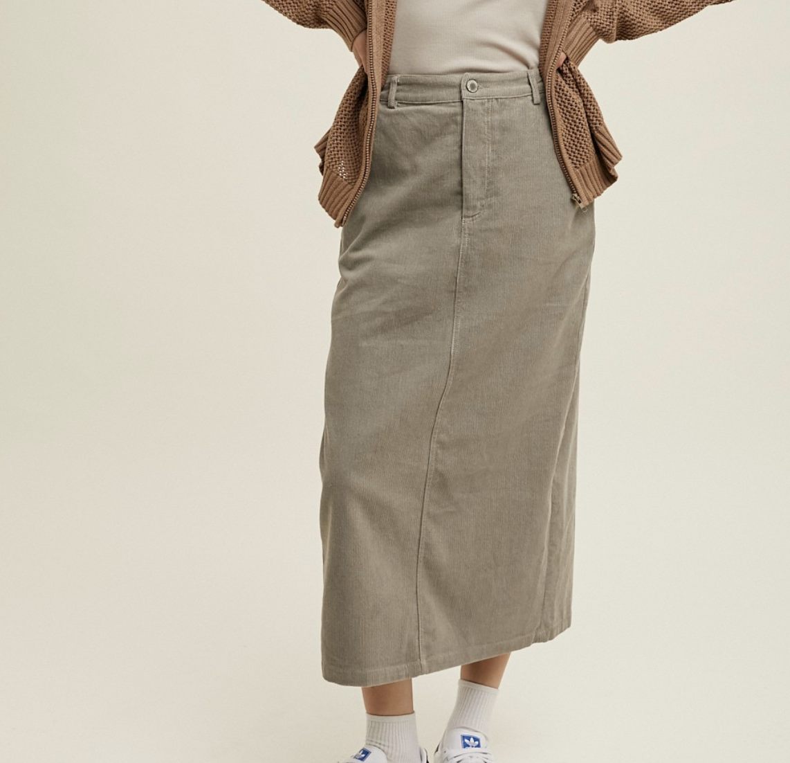 Wishlist "Strike a Cord-uroy" Midi Skirt
