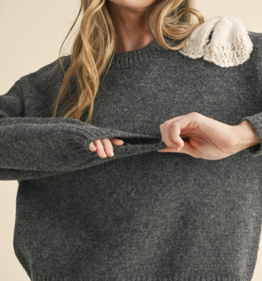 &Merci "Bow on your Shoulder" Sweater
