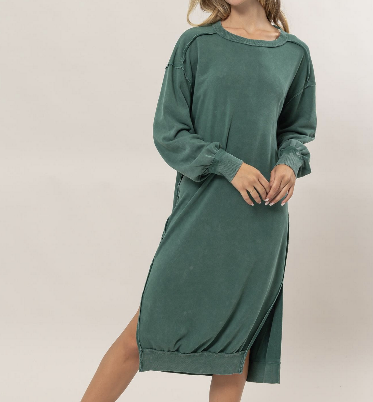 HyFve "Cozy, Cool, Chic" Sweatshirt Midi Dress