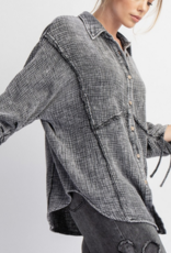 Easel "Mineral-ly Speaking" Button Down Top