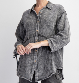 Easel "Mineral-ly Speaking" Button Down Top