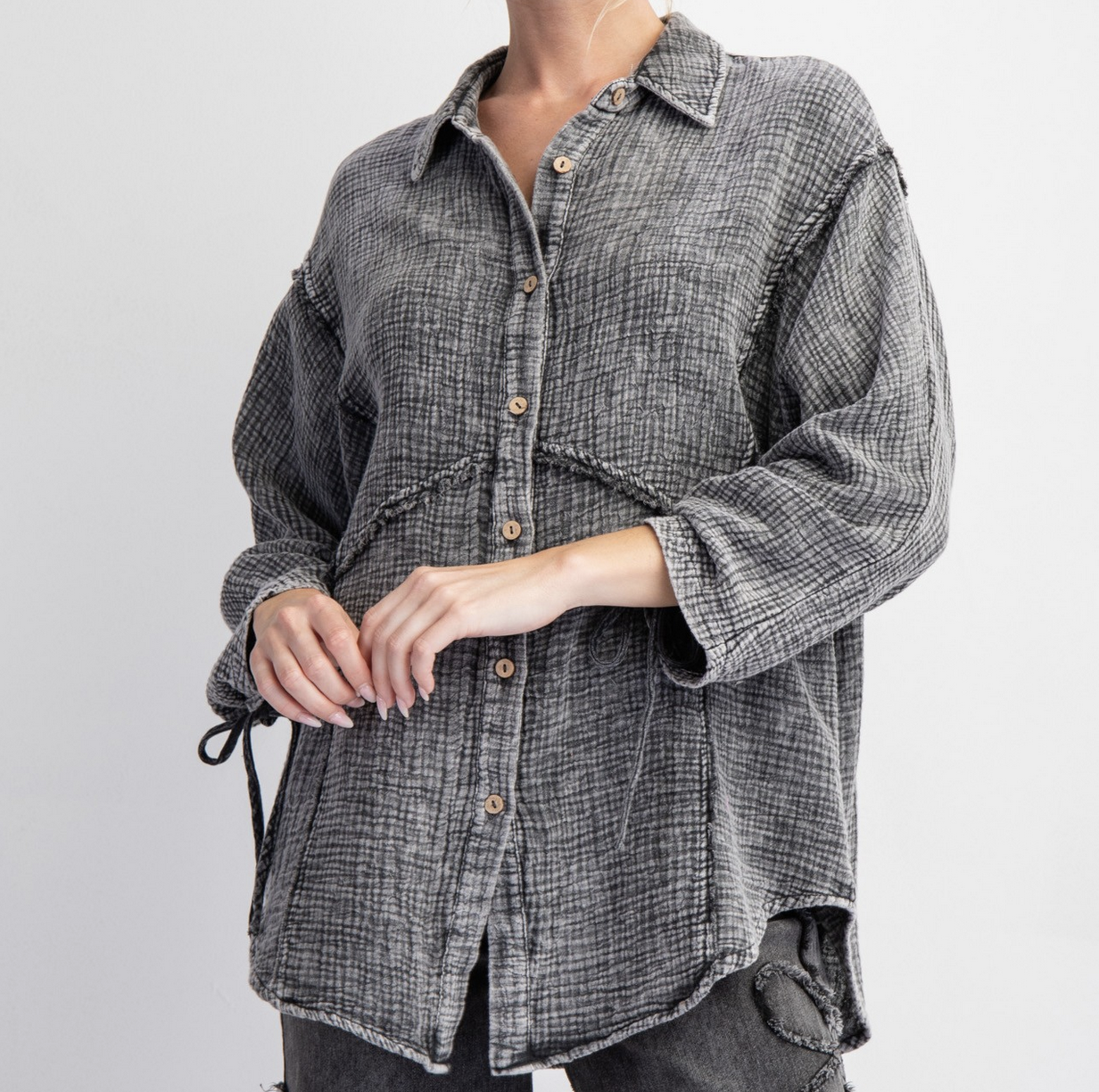 Easel "Mineral-ly Speaking" Button Down Top