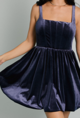 Le Lis "Velvet Day" Corset Bubble Mini Dress