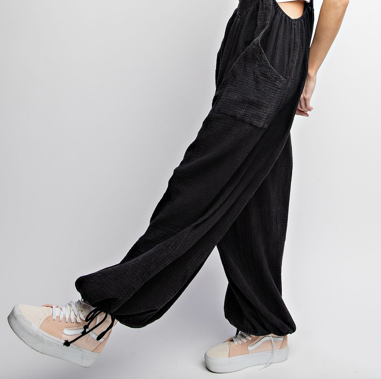 Easel "Behaving Baggy" Mineral Wash Jumpsuit