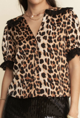Davi&Dani "Purr-sonality" Button Up Short Sleeve Top