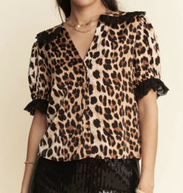 Davi&Dani "Purr-sonality" Button Up Short Sleeve Top