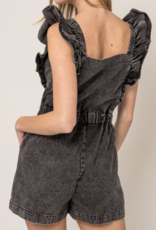 Gilli "On the Ruffle" Pocketed Denim Romper